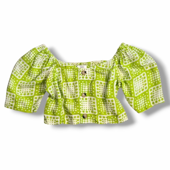 The Odells Linen Shirt Sz S Green Linen Blend Hawaiian Tropical Resort - Picture 2 of 11